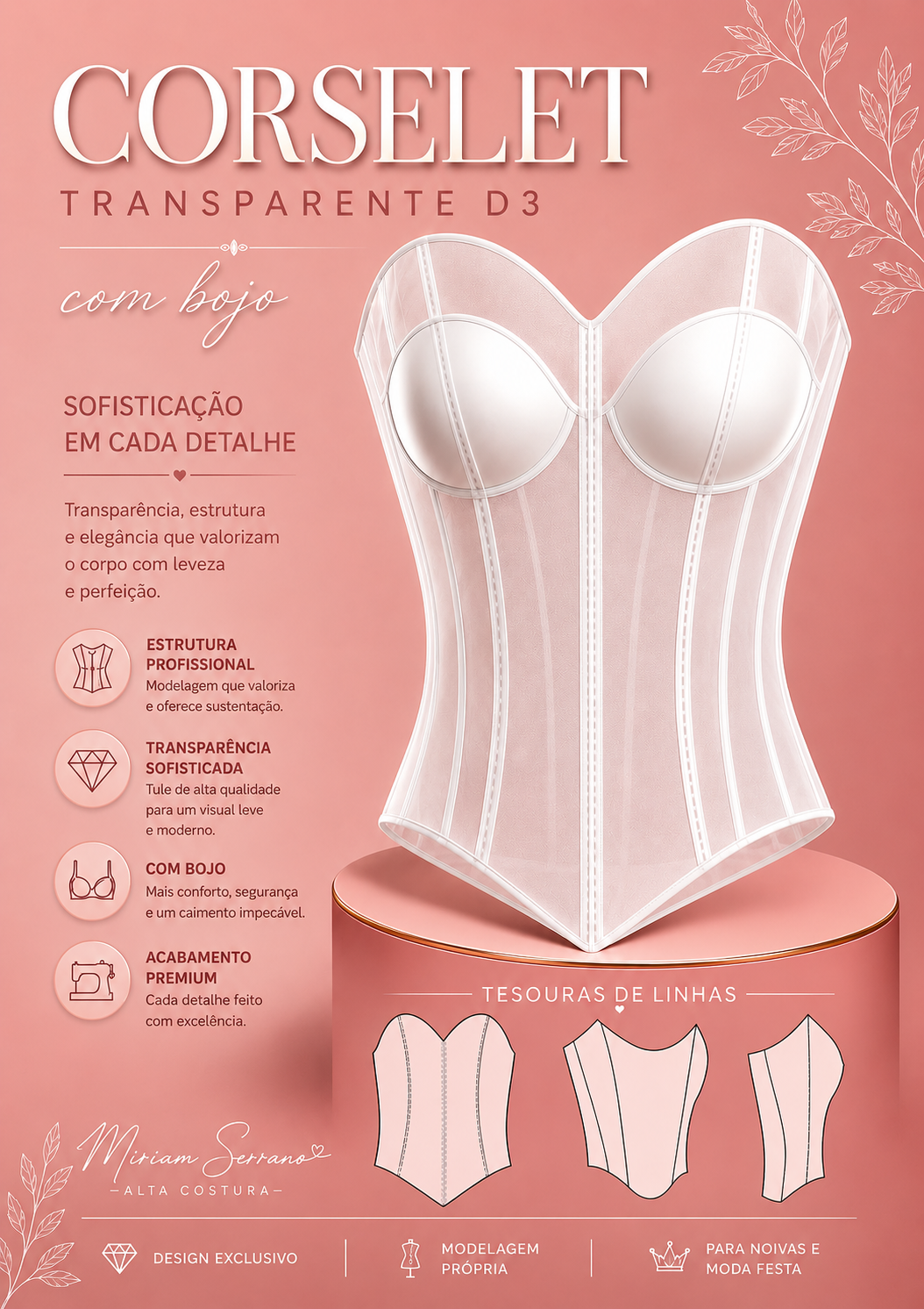 Molde e inspiração de corselet